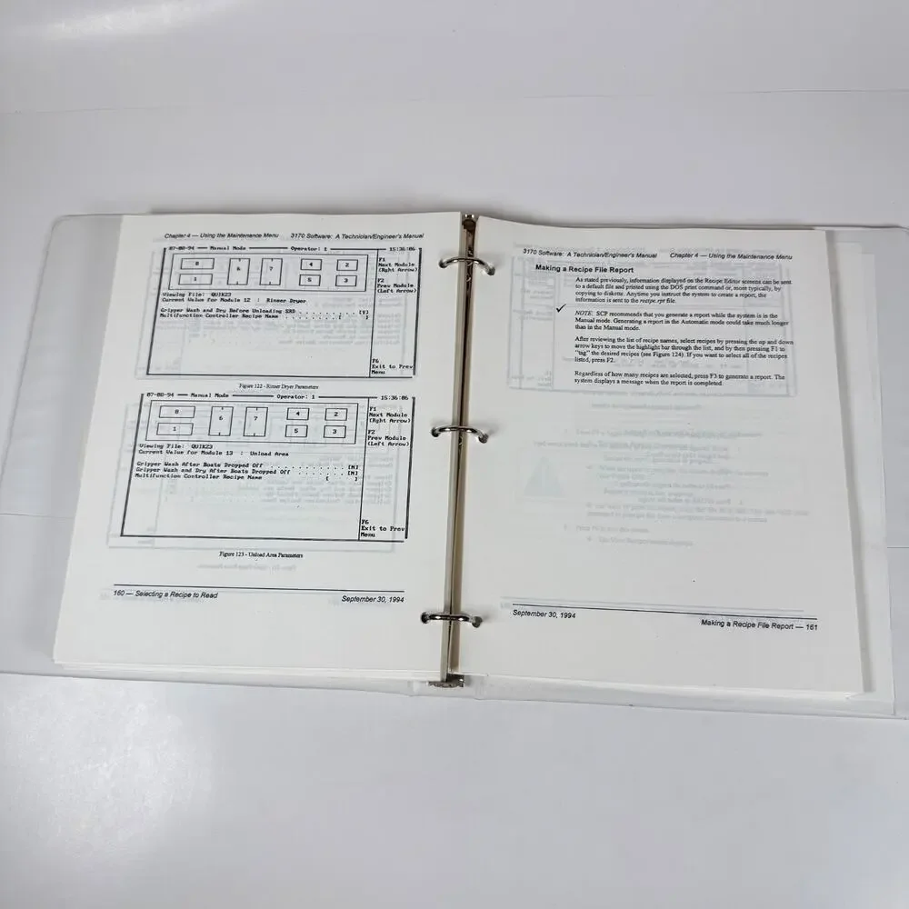 SANTA CLARA PLASTICS SCP 3170 Software Operator's Manual 1993 Vintage
